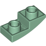 Lego destička 2x1 půl oblouku zakulacená hladká invertovaná, pískově zelená (6278553)